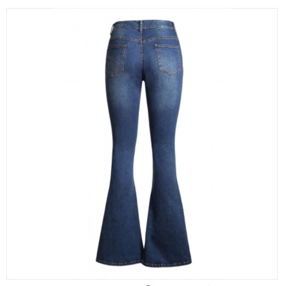 LAST TWO! Blue Anchor Point Bell Bottom Jeans - Picture 4 of 7